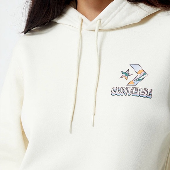 CONVERSE Outdoors Art Graphic Hoodie Off white small $65 - Picture 4 of 9